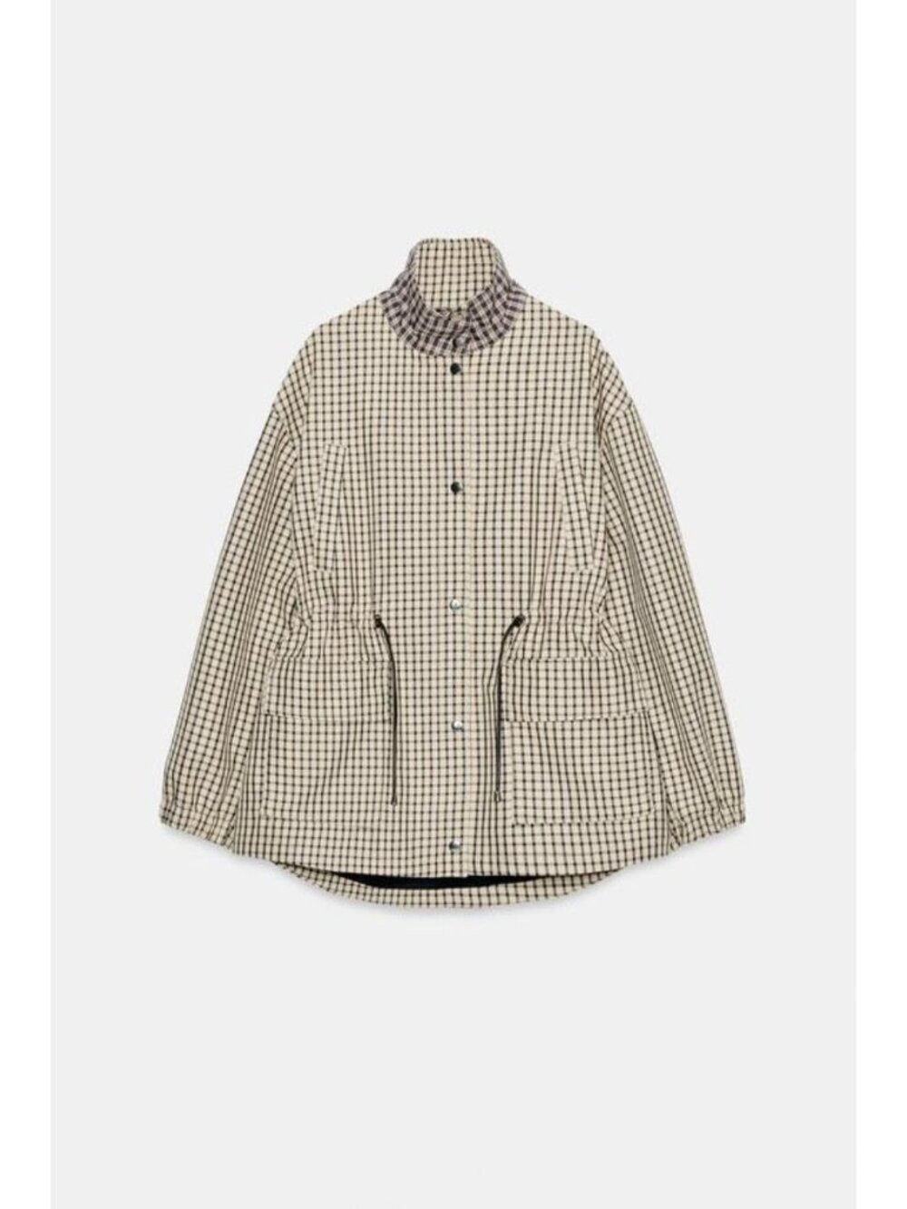 ZARA PLAID HIGH-NECK JACKET - Picture 12 of 14